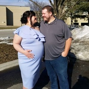ASOS Curve Dresses - Asos Curve baby blue pastel ruffle off shoulder ASOS Curve Dresses - Asos Curve baby blue pastel ruffle off shoulder